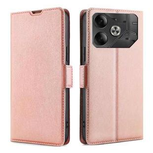 For Tecno Pova 6 5G Ultra-thin Voltage Side Buckle Horizontal Flip Leather Phone Case(Rose Gold)