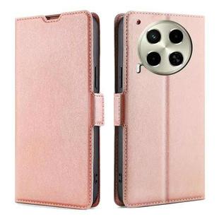 For Tecno Camon 30 Ultra-thin Voltage Side Buckle Horizontal Flip Leather Phone Case(Rose Gold)