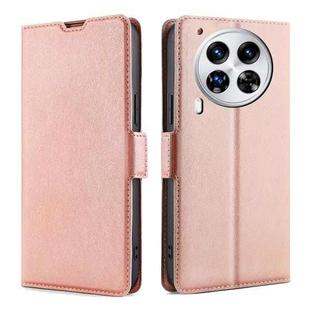 For Tecno Camon 30 Premier 5G Ultra-thin Voltage Side Buckle Horizontal Flip Leather Phone Case(Rose Gold)