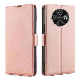 For Tecno Spark 30C 4G Ultra-thin Voltage Side Buckle Horizontal Flip Leather Phone Case(Rose Gold)