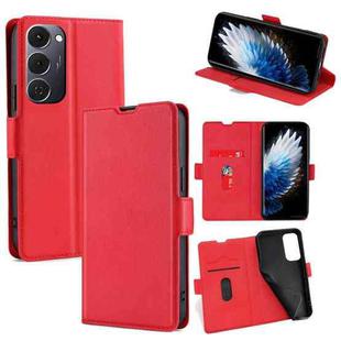 For Tecno Spark 40 Pro+ 4G Ultra-thin Voltage Side Buckle Horizontal Flip Leather Phone Case(Red)