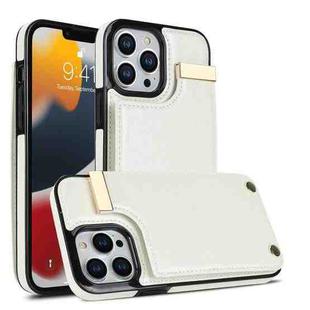 For iPhone 12 / 12 Pro Metal Buckle Card Slots Phone Case(White)