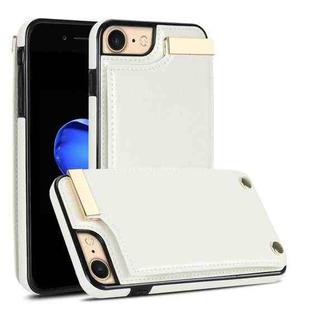 For iPhone SE 2022 / 2020 / 8 / 7 Metal Buckle Card Slots Phone Case(White)