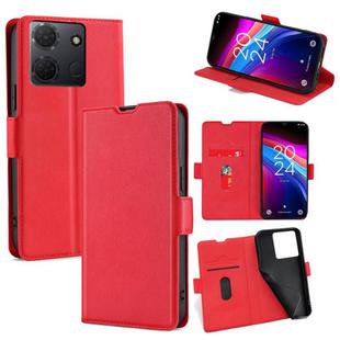 For TCL 503 4G Ultra-thin Voltage Side Buckle Horizontal Flip Leather Phone Case(Red)