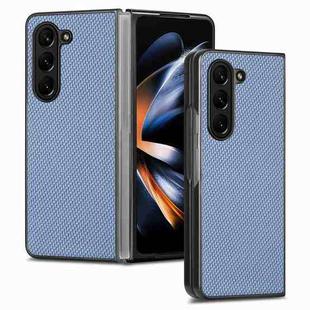 For Samsung Galaxy Z Fold5 Carbon Fiber Texture Back Cover Phone Case(Blue)