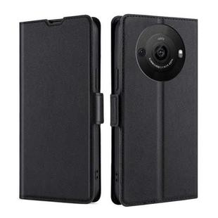 For Sharp Aquos R8 Pro SH-51D Ultra-thin Voltage Side Buckle Horizontal Flip Leather Phone Case(Black)