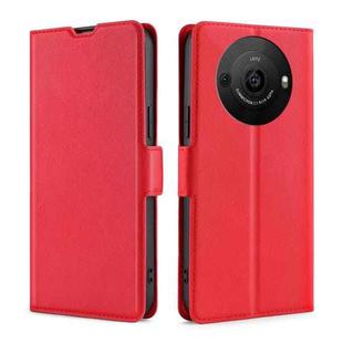 For Sharp Aquos R8 Pro SH-51D Ultra-thin Voltage Side Buckle Horizontal Flip Leather Phone Case(Red)