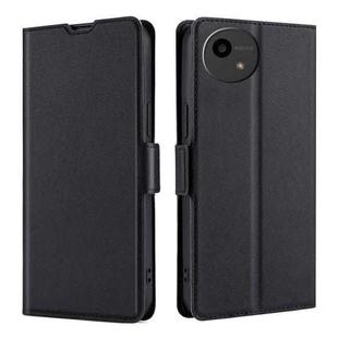 For Sharp Aquos Wish4 Ultra-thin Voltage Side Buckle Horizontal Flip Leather Phone Case(Black)