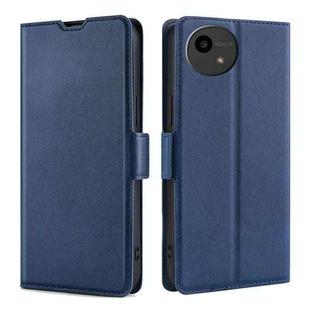 For Sharp Aquos Wish4 Ultra-thin Voltage Side Buckle Horizontal Flip Leather Phone Case(Blue)