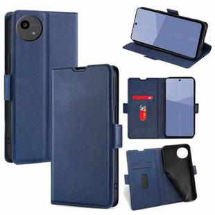 For Sharp Aqous wish5 Ultra-thin Voltage Side Buckle Horizontal Flip Leather Phone Case(Blue)