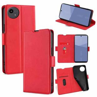 For Sharp Aqous wish5 Ultra-thin Voltage Side Buckle Horizontal Flip Leather Phone Case(Red)