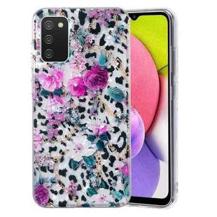 For Samsung Galaxy A03s EU Version IMD Shell Pattern TPU Phone Case(Leopard Flower)