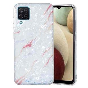 For Samsung Galaxy A12 5G IMD Shell Pattern TPU Phone Case(White Marble)