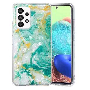 For Samsung Galaxy A52 4G / 5G IMD Shell Pattern TPU Phone Case(Green Marble)