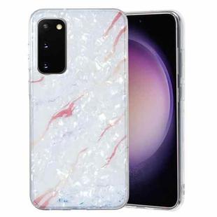 For Samsung Galaxy S20 IMD Shell Pattern TPU Phone Case(White Marble)
