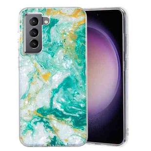 For Samsung Galaxy S21+ 5G IMD Shell Pattern TPU Phone Case(Green Marble)