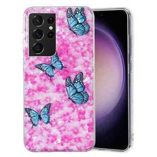 For Samsung Galaxy S21 Ultra 5G IMD Shell Pattern TPU Phone Case(Colorful Butterfly)