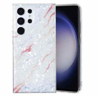 For Samsung Galaxy S22 Ultra 5G IMD Shell Pattern TPU Phone Case(White Marble)
