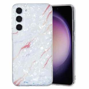 For Samsung Galaxy S23 5G IMD Shell Pattern TPU Phone Case(White Marble)