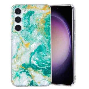 For Samsung Galaxy S23 5G IMD Shell Pattern TPU Phone Case(Green Marble)