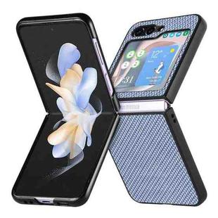 For Samsung Galaxy Z Flip5 Carbon Fiber Fold Back Phone Case(Blue)
