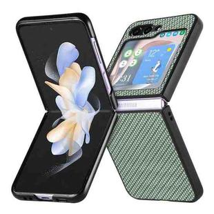 For Samsung Galaxy Z Flip5 Carbon Fiber Fold Back Phone Case(Green)