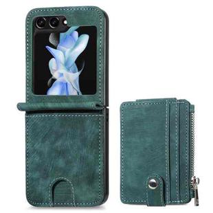 For Samsung Galaxy Z Flip5 Skin-feel PU Zipper Wallet Phone Case(Red)