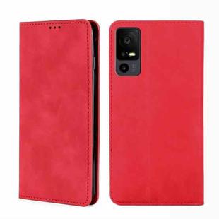 For TCL 40 XE 5G / 40X 5G T601D Skin Feel Magnetic Leather Phone Case(Red)