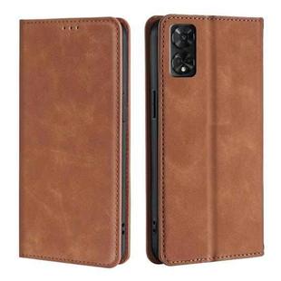 For TCL 50 5G Skin Feel Magnetic Leather Phone Case(Light Brown)