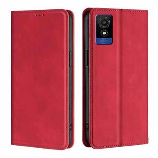 For TCL 501 4G Skin Feel Magnetic Leather Phone Case(Red)