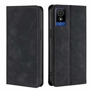 For TCL 501 4G Skin Feel Magnetic Leather Phone Case(Black)