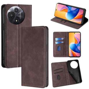 For TCL 60R 5G Skin Feel Magnetic Leather Phone Case(Dark Brown)