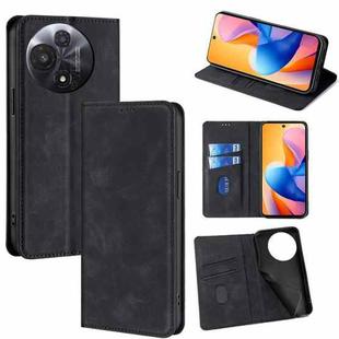 For TCL 60R 5G Skin Feel Magnetic Leather Phone Case(Black)