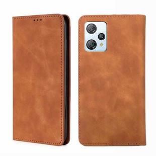 For Blackview A53 / A53 Pro Skin Feel Magnetic Leather Phone Case(Light Brown)