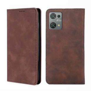 For Blackview Oscal C30 Skin Feel Magnetic Leather Phone Case(Dark Brown)