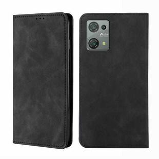 For Blackview Oscal C30 Skin Feel Magnetic Leather Phone Case(Black)
