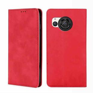 For Sharp Aquos R8 Pro SH-51 Skin Feel Magnetic Leather Phone Case(Red)