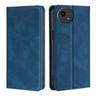 For Sharp Aquos Wish4 Skin Feel Magnetic Leather Phone Case(Blue)