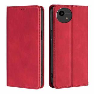 For Sharp Aquos Wish4 Skin Feel Magnetic Leather Phone Case(Red)