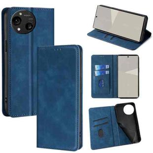 For Sharp Aquos R10 Skin Feel Magnetic Leather Phone Case(Blue)