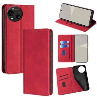 For Sharp Aquos R10 Skin Feel Magnetic Leather Phone Case(Red)