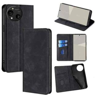 For Sharp Aquos R10 Skin Feel Magnetic Leather Phone Case(Black)