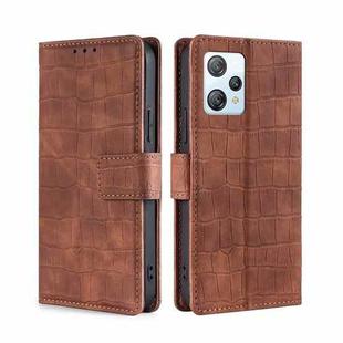 For Blackview A53 / A53 Pro Skin Feel Crocodile Magnetic Clasp Leather Phone Case(Brown)