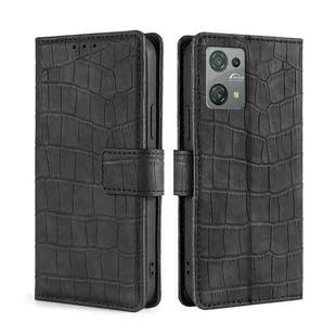 For Blackview Oscal C30 Skin Feel Crocodile Magnetic Clasp Leather Phone Case(Black)