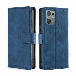 For Blackview Oscal C30 Skin Feel Crocodile Magnetic Clasp Leather Phone Case(Blue)