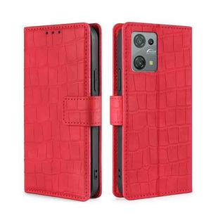 For Blackview Oscal C30 Skin Feel Crocodile Magnetic Clasp Leather Phone Case(Red)