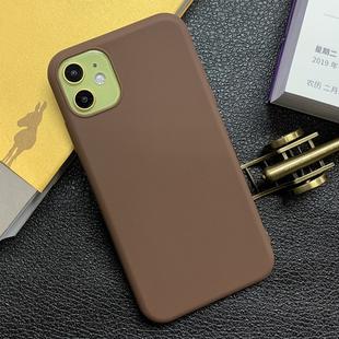 For iPhone 11 Shockproof Frosted TPU Protective Case(Brown)