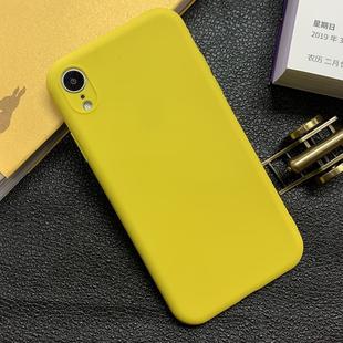 For iPhone XR Shockproof Frosted TPU Protective Case(Yellow)