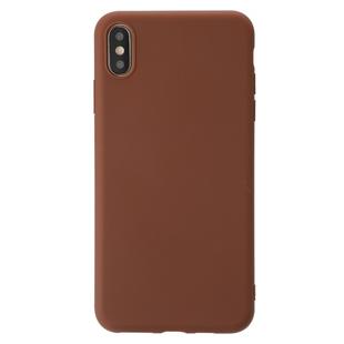 For iPhone XS Shockproof Frosted TPU Protective Case(Brown)