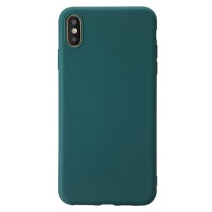 For iPhone XS Max Shockproof Frosted TPU Protective Case(Green)